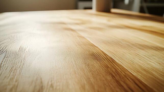Carpenter sanding a wooden table surface. Featuring woodworking and surface finishing