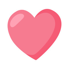 Flat red and pink heart illustration in a cute style. Perfect for Valentine’s Day, love themes, wedding decor, romantic cards, and affectionate digital art projects.