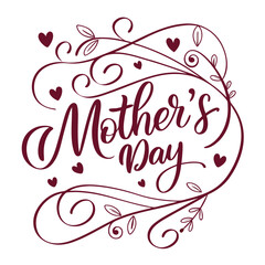 A decorative graphic featuring the text Mother's Day in elegant, cursive lettering