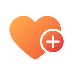 Obraz premium Heart with Plus Symbol Icon Representing Add to Favorites or Save for Later