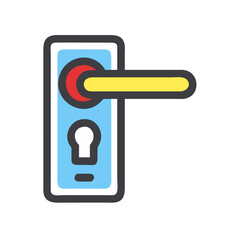 Hotel Door Lock Icon Representing Room Security or Guest Access Control
