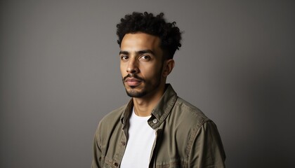 Obraz premium Portrait Of Young African American Man In Casual Attire