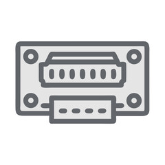 Fototapeta premium Parallel Port Icon Representing Printer Connection and Data Transfer