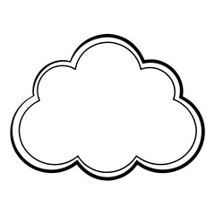 Fototapeta premium Vector silhouette of a cloud with a large, rounded body and subtle dips along the edges