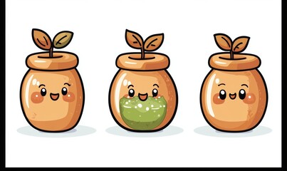 A pixel art illustration showing four bottles filled with green apple juice