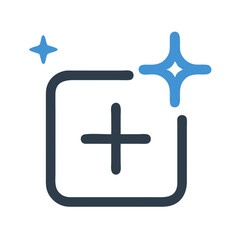 Obraz premium Sparkle with Plus Icon Representing New Feature and Enhancement