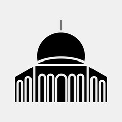 Icon mosque. Palestine elements. Icons in glyph style. Good for prints, posters, logo, infographics, etc.