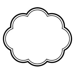 Vector silhouette of a cloud with a rounded and simple shape