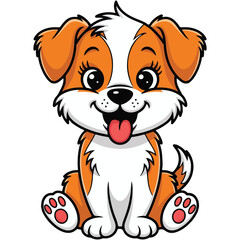 Cute and happy corgi dog vector Happy face Dog vector illustration