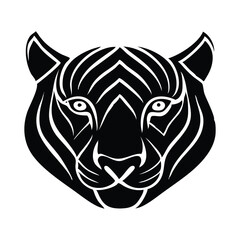 Cute animals head set with single tribal tattoo designs includes vector illustrations of black and white cats, tigers, lion dogs, bears, pigs, and foxes