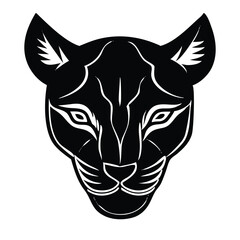 Fototapeta premium Cute animals head set with single tribal tattoo designs includes vector illustrations of black and white cats, tigers, lion dogs, bears, pigs, and foxes