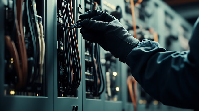 Electrical technician maintaining power systems at a lithium refinery. Featuring technical expertise
