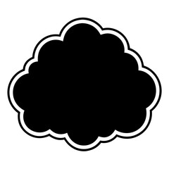 Vector silhouette of a cumulus cloud with a rounded, billowy shape 