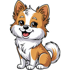 Cute and happy face Papillon dog vector cartoon vector illustration