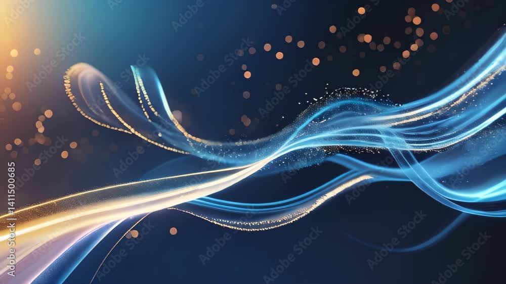 Poster abstract digital waves design with light and space motion