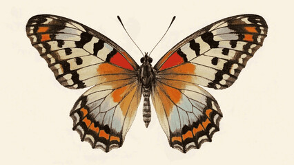 Flutter & flow butterfly isolated watercolor vector illustration svg