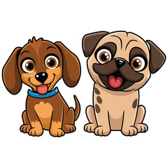 Cute Bulldog vector illustration art