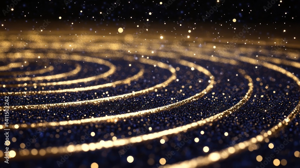 Aufkleber abstract image with glowing spiral lines and scattered particles