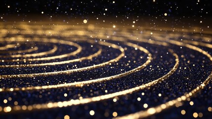 Fototapeta premium Abstract image with glowing spiral lines and scattered particles
