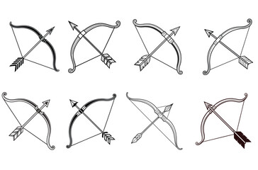 Collection of bow icon illustration