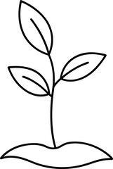Little Seedling Sprout Outline Icon Line Art Drawing Vector | Nature, Growth & Eco Symbol