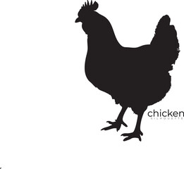 Hen Silhouette Vector – Rustic Farm Animal Outline for Poultry Art, Rural Living Graphics, and Agricultural Designs