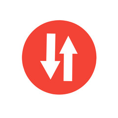 
Red circular arrow symbol icon in a box. Dynamic design element for presentations, infographics, or business strategy concepts in marketing.