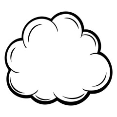 Vector silhouette of a small, puffy cloud with soft