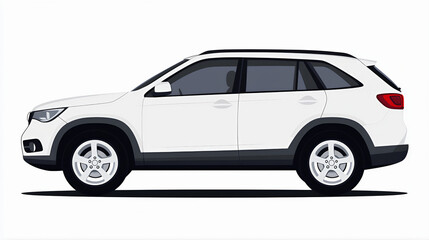 Fototapeta premium SUV car vector illustration silhouette isolated on white background. Car silhouette side illustration. 