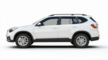 Fototapeta premium SUV car vector illustration silhouette isolated on white background. Car silhouette side illustration. 