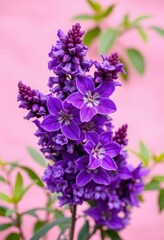 Vibrant purple blooms against a soft pink backdrop, bright, wallpaper