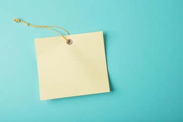 Empty paper price tag with string, isolated studio shot , craft, paper