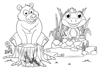 Coloring animal cartoon for kids