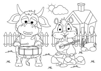 Coloring animal cartoon for kids