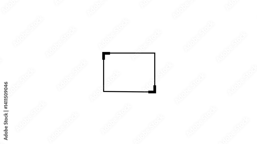Fototapete simple hud elements frame lines. hud square frame. square frame easy simple to use footage. dynamic 