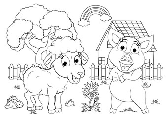 Coloring animal cartoon for kids