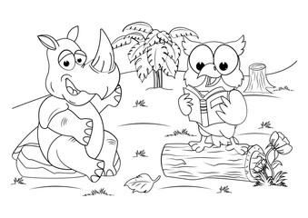 Coloring animal cartoon for kids