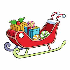 Candy Sleigh Creative Vector Design on White