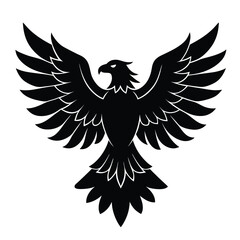 Majestic eagle silhouette with powerful wings, a tribal design evoking a flying symbol of nature