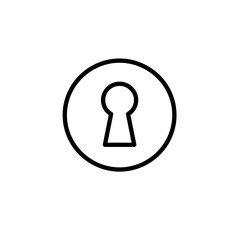 Keyhole icon in circular outline style