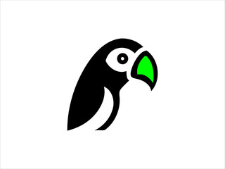 Naklejka premium A clean, stylized silhouette of a parrot.