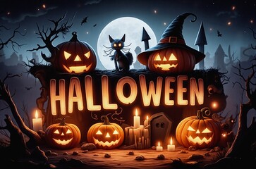 Kartki na święto halloween. Kolorowe czasami śmieszne i straszne jednocześnie. 