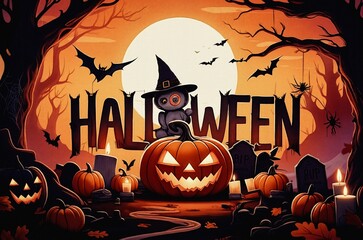 Kartki na święto halloween. Kolorowe czasami śmieszne i straszne jednocześnie. 