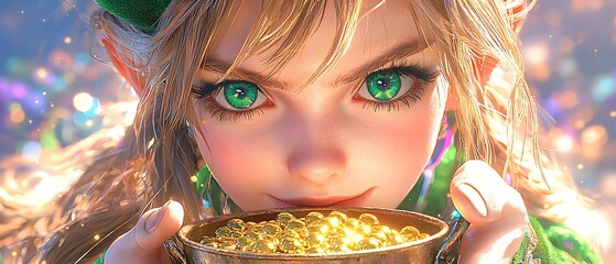 Elf girl with gold
