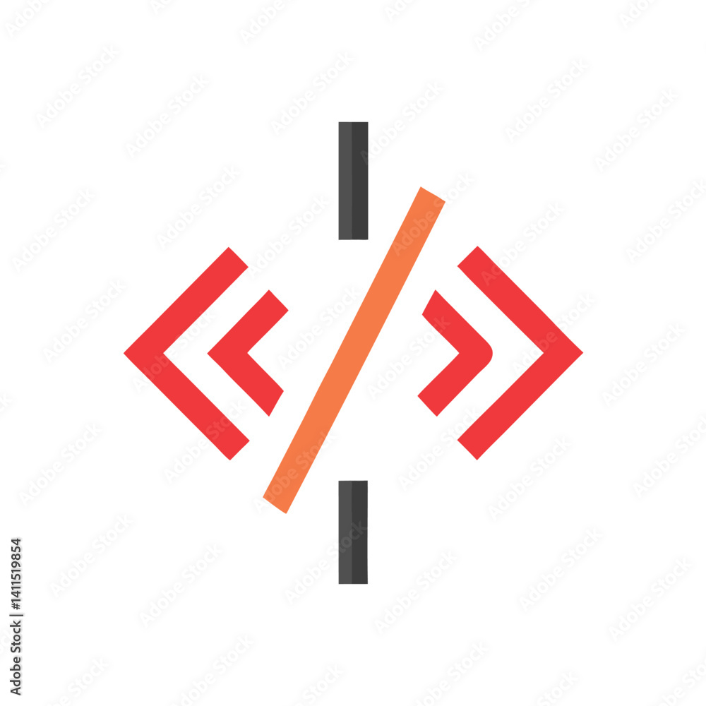 Poster minimalist clean symmetrical code brackets logo