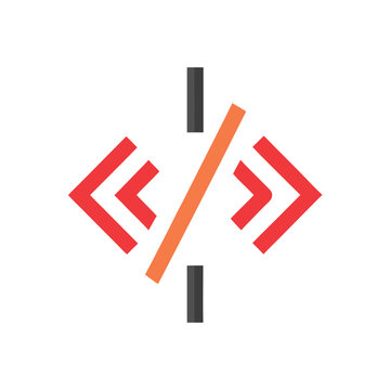 minimalist clean symmetrical code brackets logo