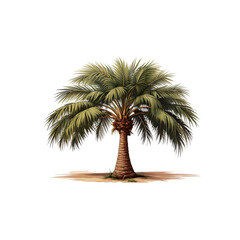 Palm tree, flat illustration, isolated on white background
