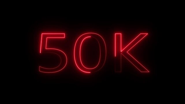 50k animation neon text effect video motion on black background.