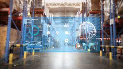 Manage smart warehouse for overseas export, digital inventory control, smart logistics, future transportation innovation
