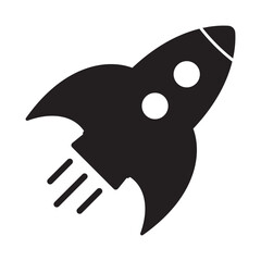 Rocket icon. Startup symbol. Flying rocket icon. 